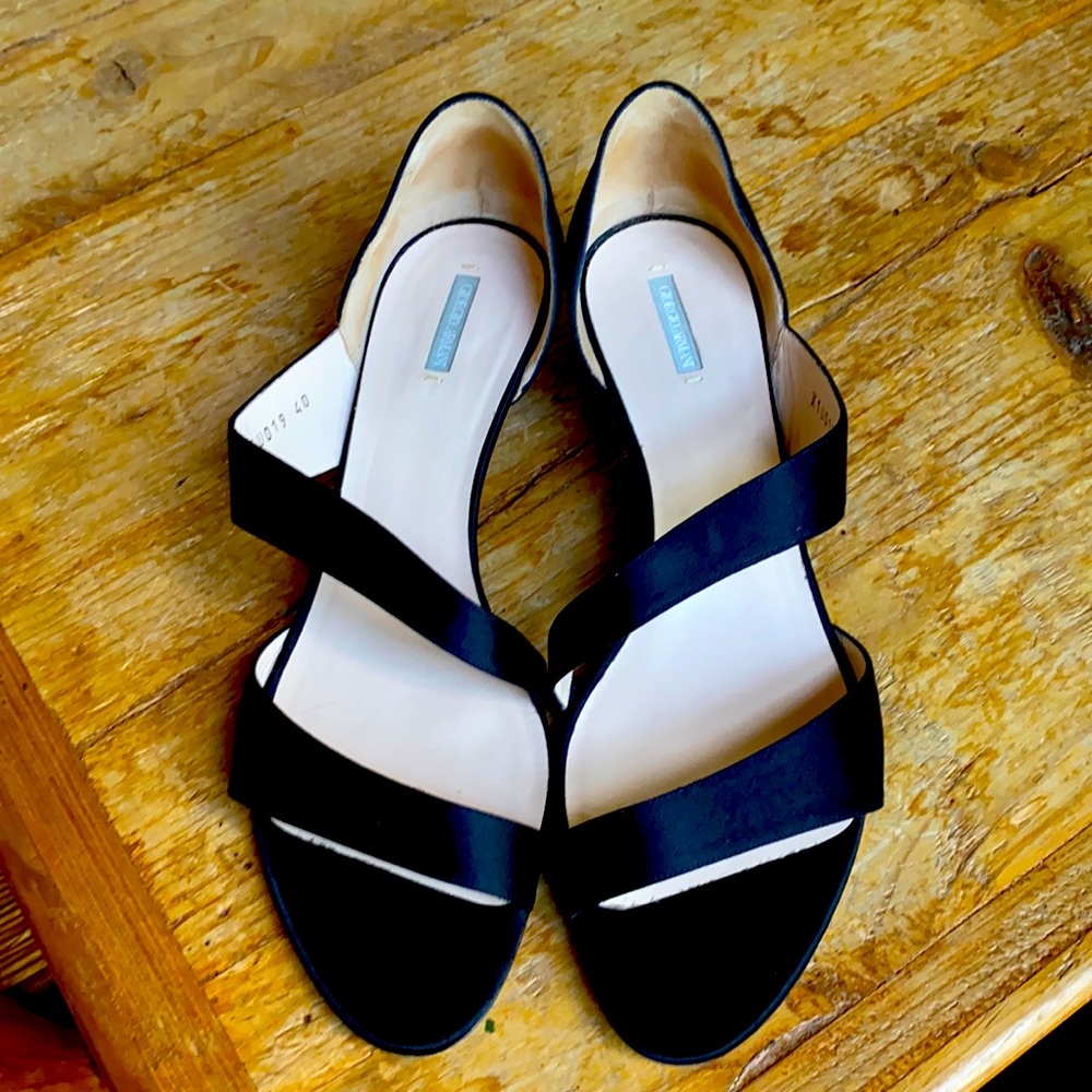 Giorgio Armani kitten heel scrappy shoes